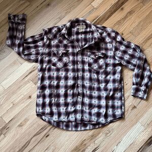 vtg‎ 90s XL retro camp flannel  long sleeve fall shirt outdoor western cotton